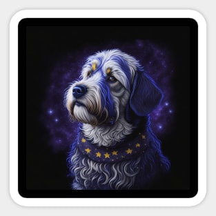 Cartoon Galaxy Themed Cute Puppy Dog Sticker